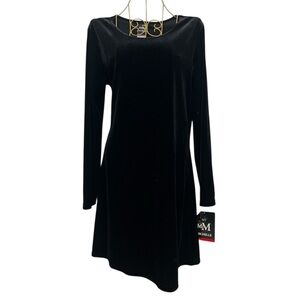 MY MICHELLE Vintage 90s Black Velvet Long Sleeve Mini Dress NWT